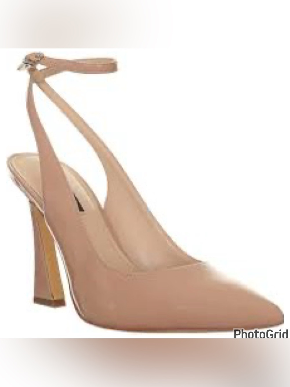 Nine West Tan Ankle Strap Block Heel Pumps 8 NWOT